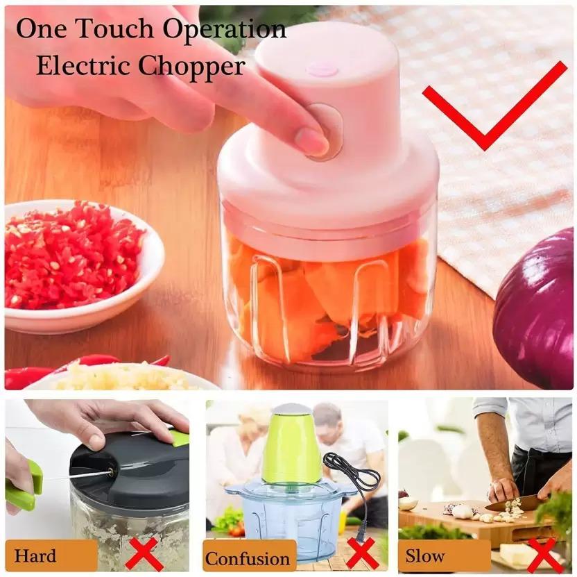 Intelligent Electric Garlic Chopper – First Quality Mini Portable Cordless Food Processor (45W, 250ml)