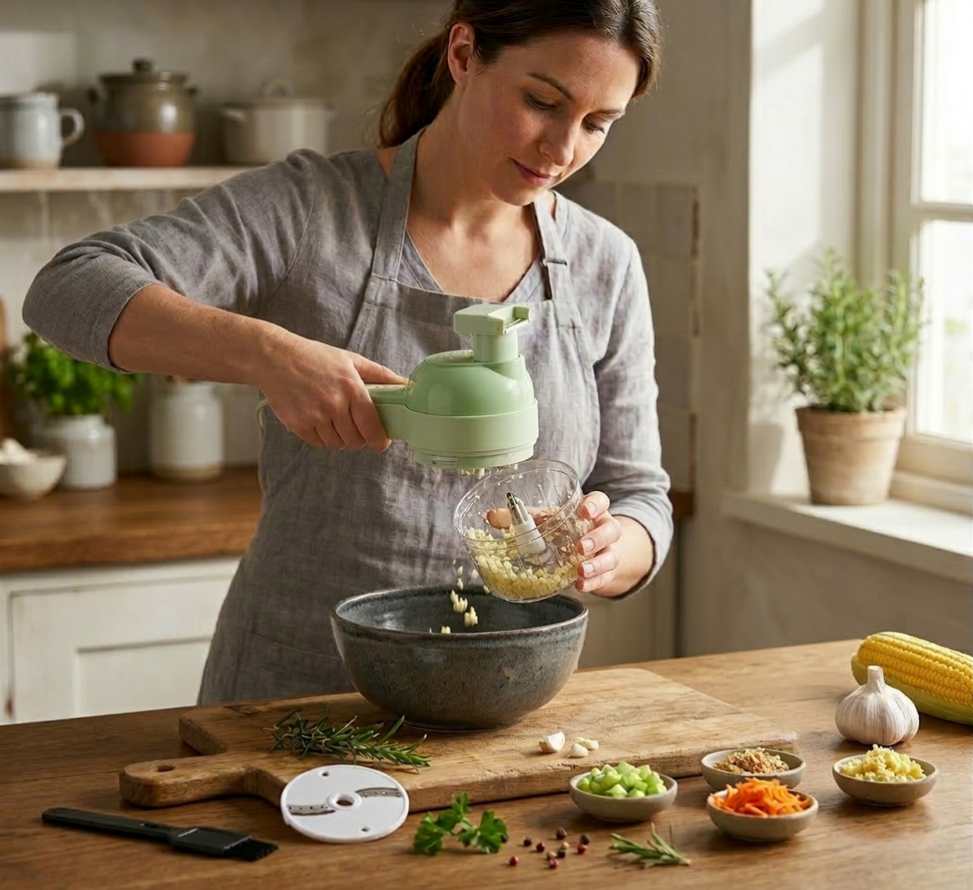 4 in 1 Portable Electric Vegetable Cutter Set