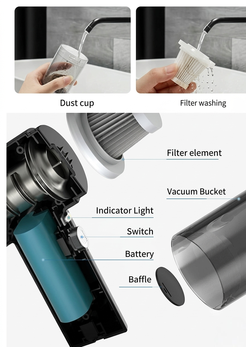 Portable High Power 2 in 1 Vacuum Cleaner